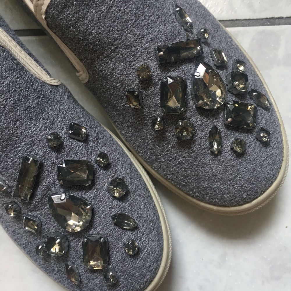 Crystal Grey Slip on Sneakers 🦋